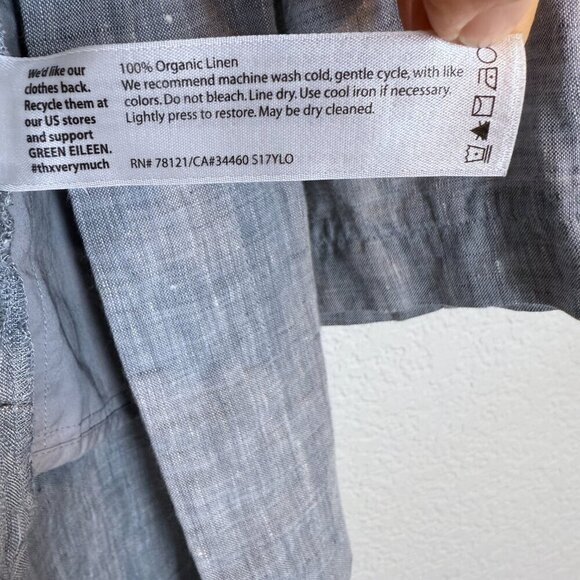 Eileen Fisher Linen Jacket Gray Blue Cardigan Lagenlook Capsule Classic Small - Picture 10 of 11